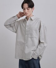 シアサッカーチェックシャツ