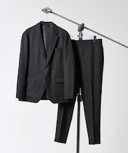 【ジャケット＋パンツ2点セット】エステルサージセットアップ／洗える/ビジネス対応可/イージーケア