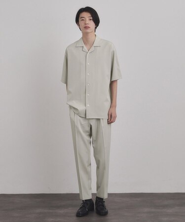 【上下2点セットアップ】トロミシャツセットアップ／接触冷感／ストレッチ／洗える
