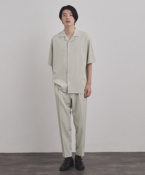 【上下2点セットアップ】トロミシャツセットアップ／接触冷感／ストレッチ／洗える