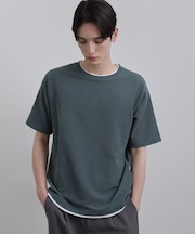 リブフェイクレイヤードTシャツ