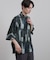 【今、売れています。】アブストラクトドルマンとろみシャツ/さらっとタッチ/ドレープ/美シルエット/総柄シャツ/モード