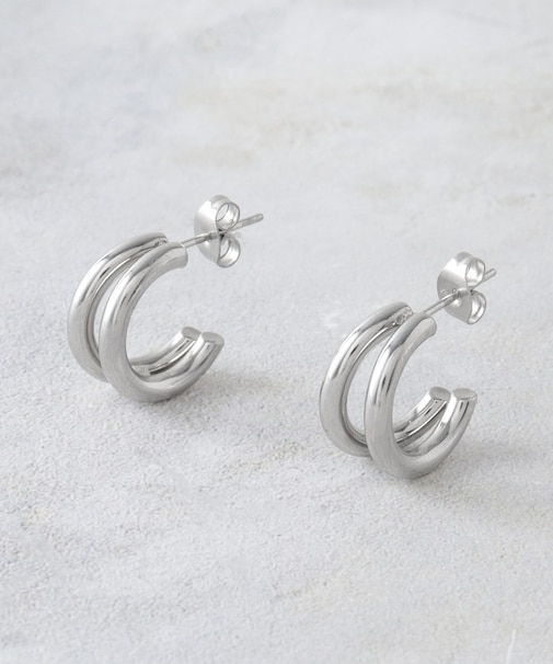 【ステンレス】ダブルフープピアス