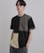 異素材ブロック切替Tシャツ