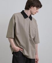 【人気商品!】カラースイッチハーフジップポロ/ドロップショルダー/ポロシャツ/ドライタッチ