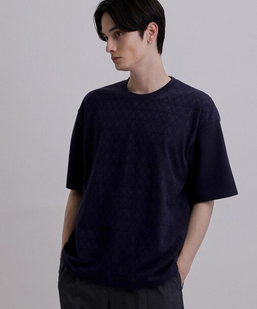 バイヤスジャカードTシャツ