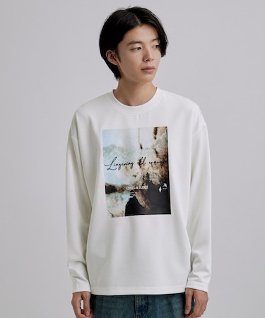 ブラシ刺繍長袖Tシャツ