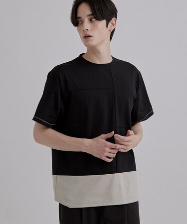 ダッシュラインバイカラーTシャツ
