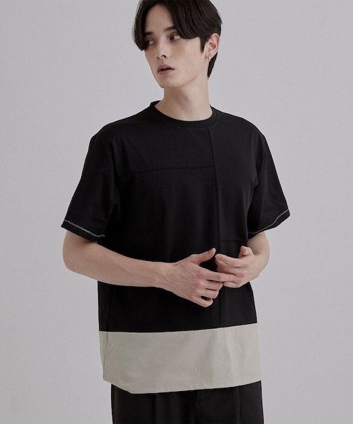 ダッシュラインバイカラーTシャツ