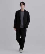 【さらりタッチシリーズ/上下2点セット】シングルジャケットセットアップ/シングルジャケット/ストレートパンツ/防シワ/洗濯可/イージーケア/高汎用性/スーツ