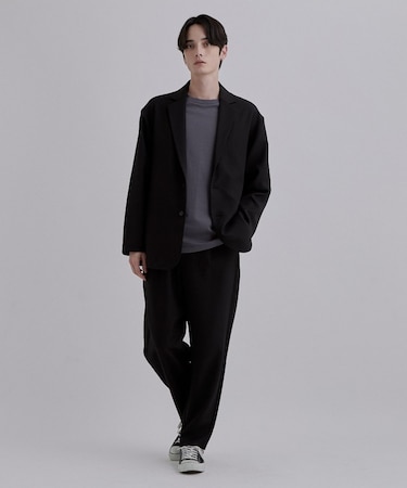 【さらりタッチシリーズ/上下2点セット】シングルジャケットセットアップ/シングルジャケット/ストレートパンツ/防シワ/洗濯可/イージーケア/高汎用性/スーツ