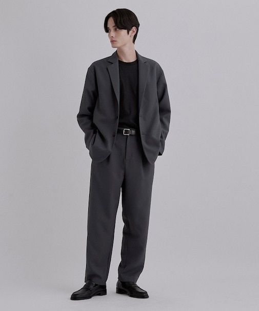【さらりタッチシリーズ/上下2点セット】シングルジャケットセットアップ/シングルジャケット/ストレートパンツ/防シワ/洗濯可/イージーケア/高汎用性/スーツ