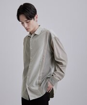 異素材切り替えシャツ