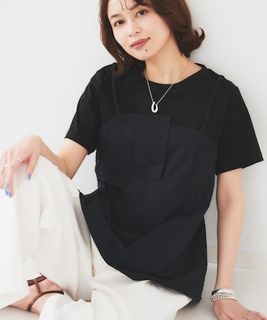 【洗える/Tシャツ】ビスチェドッキングプルオーバー
