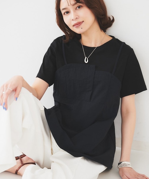【洗える/Tシャツ】ビスチェドッキングプルオーバー