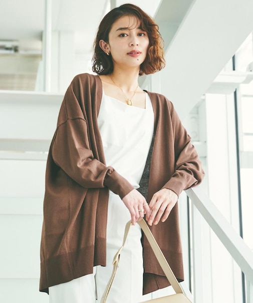 ボタンレスニットカーディガン