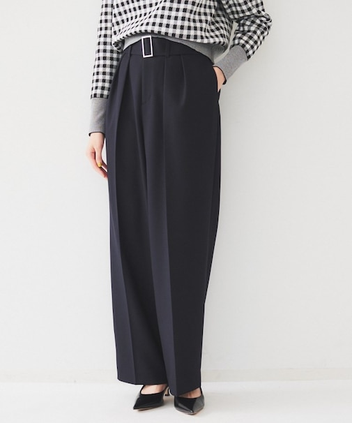 ベルト付き2タックパンツ