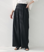 【後ろウエストゴム/洗える】2タックワイドパンツ