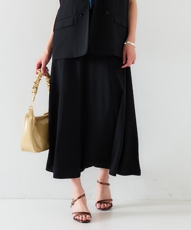 【セットアップ可/接触冷感/イージーケア】リラクミスト フレアスカート