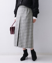 シャギーチェックスカート