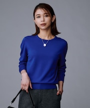 【洗える/ウール100%】クルーネックウールニット