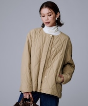【軽量／洗える／ファスナー付き】中綿 キルトコート