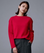 【洗える/長く着られる】モックネックミラノリブニット