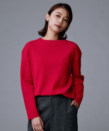 【洗える/長く着られる】モックネックミラノリブニット