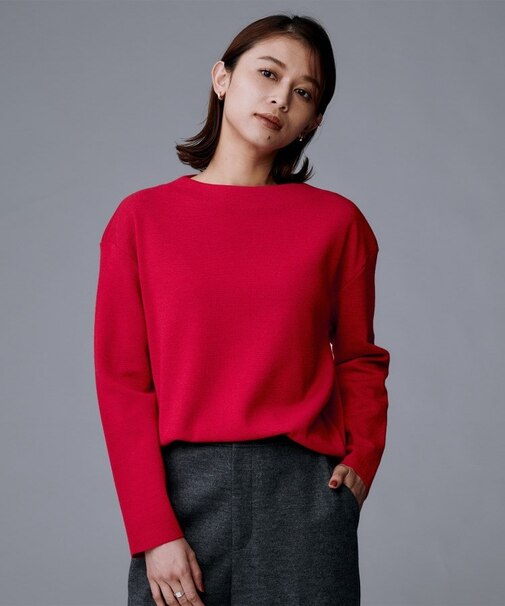 【洗える/長く着られる】モックネックミラノリブニット