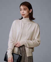 【洗える/アンサンブル可/ウール100%】ウールクルーカーディガン