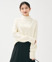 【8色展開/洗える】ウールカシミヤ ハイネックニット