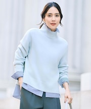 【8色展開/洗える】ウールカシミヤ ハイネックニット