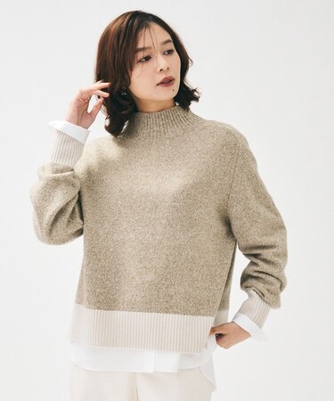 【8色展開/洗える】ウールカシミヤ ハイネックニット