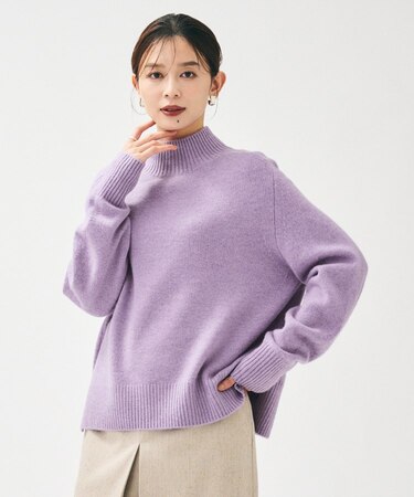 【8色展開/洗える】ウールカシミヤ ハイネックニット