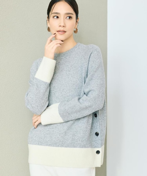 【重ね着もおすすめ/洗える】ウールカシミヤ クルーネックニット