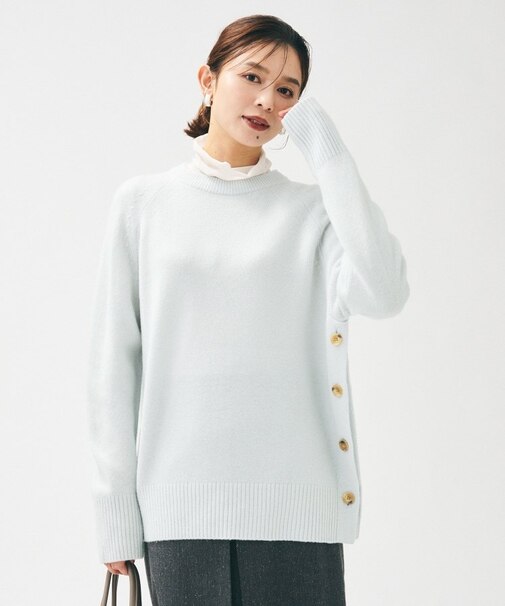 【重ね着もおすすめ/洗える】ウールカシミヤ クルーネックニット