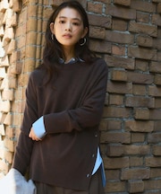 【重ね着もおすすめ/洗える】ウールカシミヤ クルーネックニット