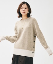 【重ね着もおすすめ/洗える】ウールカシミヤ クルーネックニット