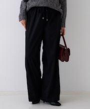 【きれいめリラクシー/ウエストゴム】ウールサキソニー ワイドパンツ