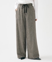【きれいめリラクシー/ウエストゴム】ウールサキソニー ワイドパンツ