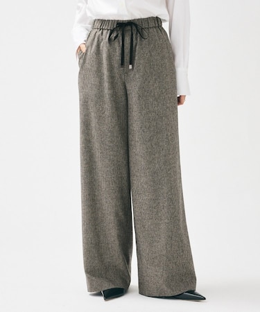 【きれいめリラクシー/ウエストゴム】ウールサキソニー ワイドパンツ