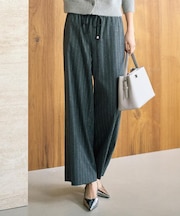 【きれいめリラクシー/ウエストゴム】ウールサキソニー ワイドパンツ