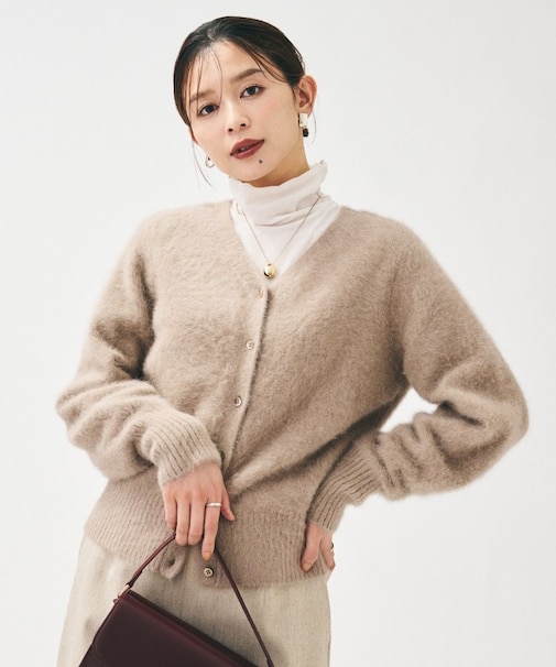 【大人な品格/ふわふわニット】フォックスカシミヤ2WAYカーディガン