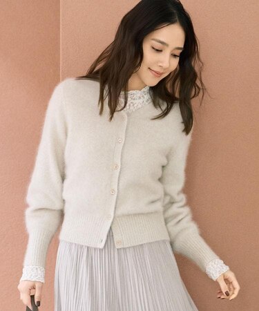 【大人な品格/ふわふわニット】フォックスカシミヤ2WAYカーディガン