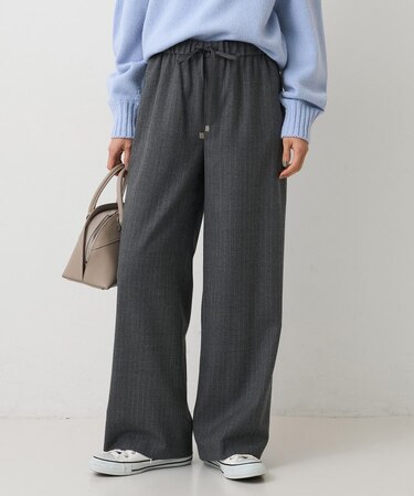 【ウエストゴム/リラックス】ソフトフラノワイドパンツ