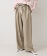 【ウエストゴム/リラックス】ソフトフラノワイドパンツ
