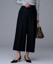 【後ろウエストゴム】ミルドスムースクロップドワイドパンツ