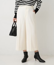 【後ろウエストゴム】ミルドスムースクロップドワイドパンツ