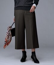 【後ろウエストゴム】ミルドスムースクロップドワイドパンツ