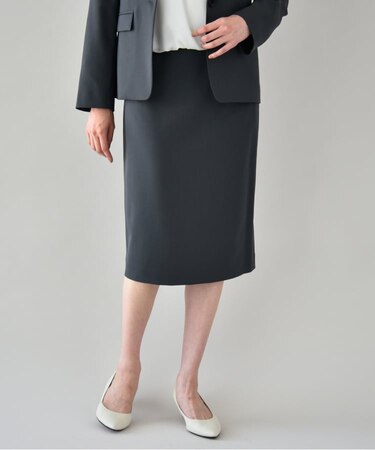 【軽くて快適！】ウール混 ストレッチタイトスカート